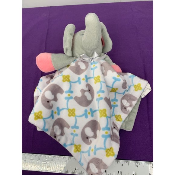 Zooawa Elephant Pink Arms & Ears Embroidered Face Security Blanket Lovey Minikie - Picture 2 of 9